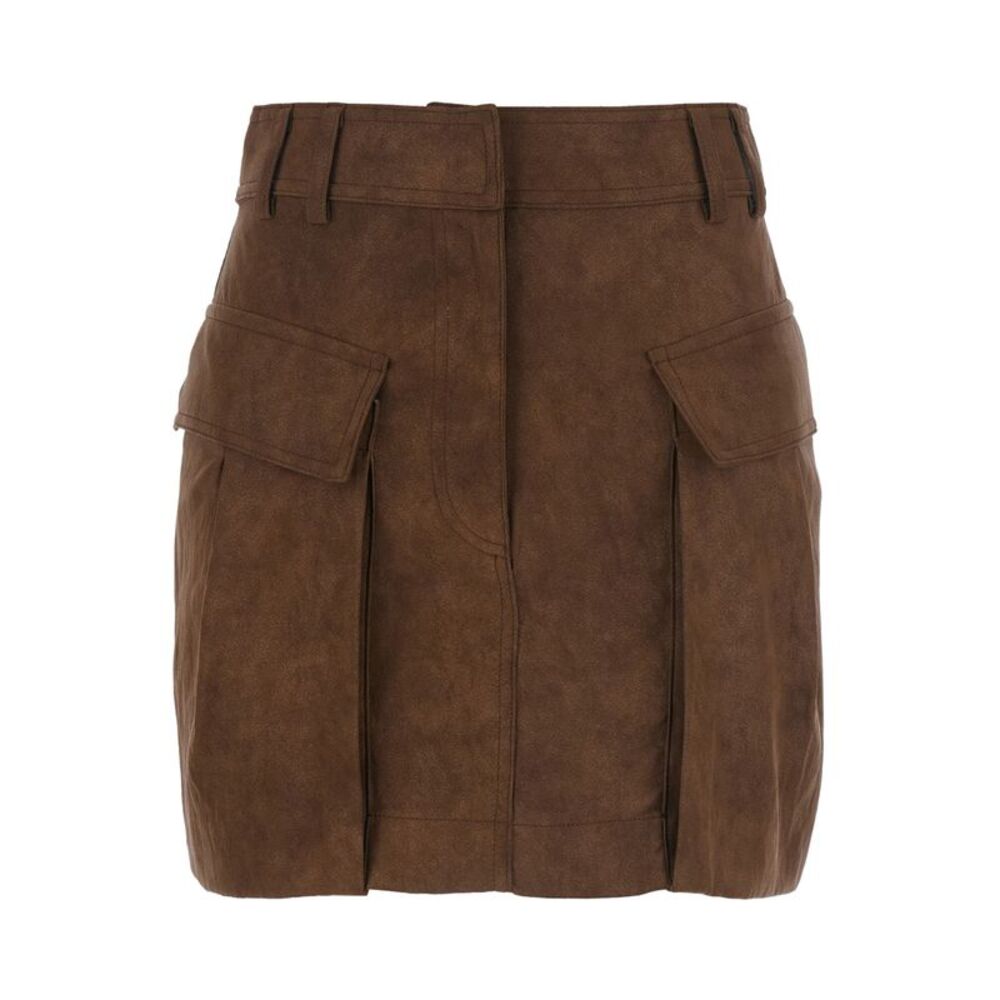 Rame Women Skirt With Pleats And Tech Fabric In Brown For Women